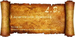 Lazarovics Dominik névjegykártya